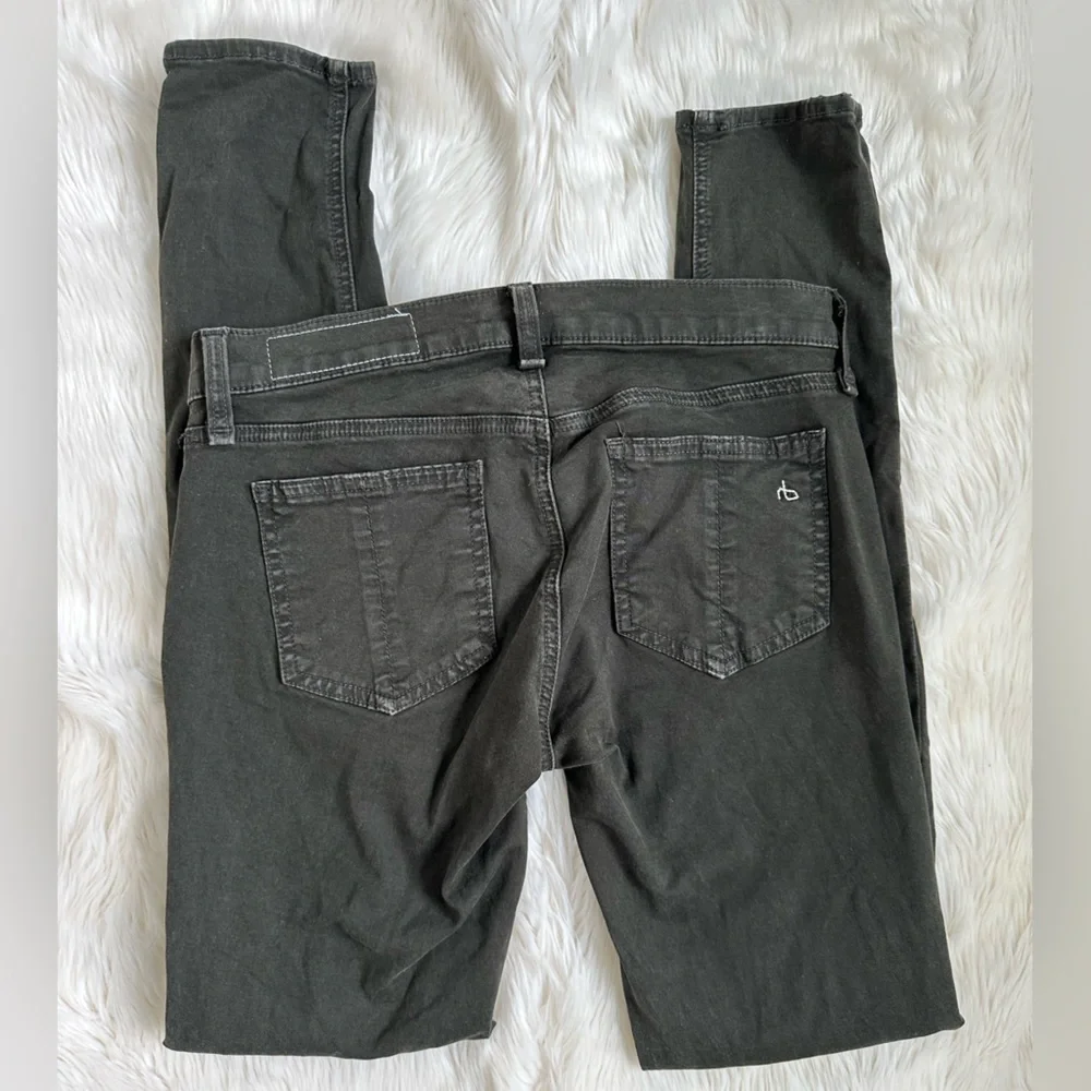 Rag & bone Ridley Moto skinny jeans wax olive dark green size 26 - Picture 3 of 5